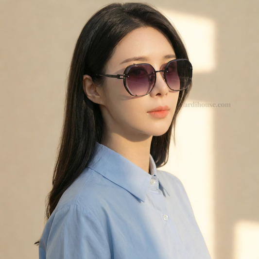 Kính mắt nữ CARDI Violet Shadow gọng đen tròng nâu khói
