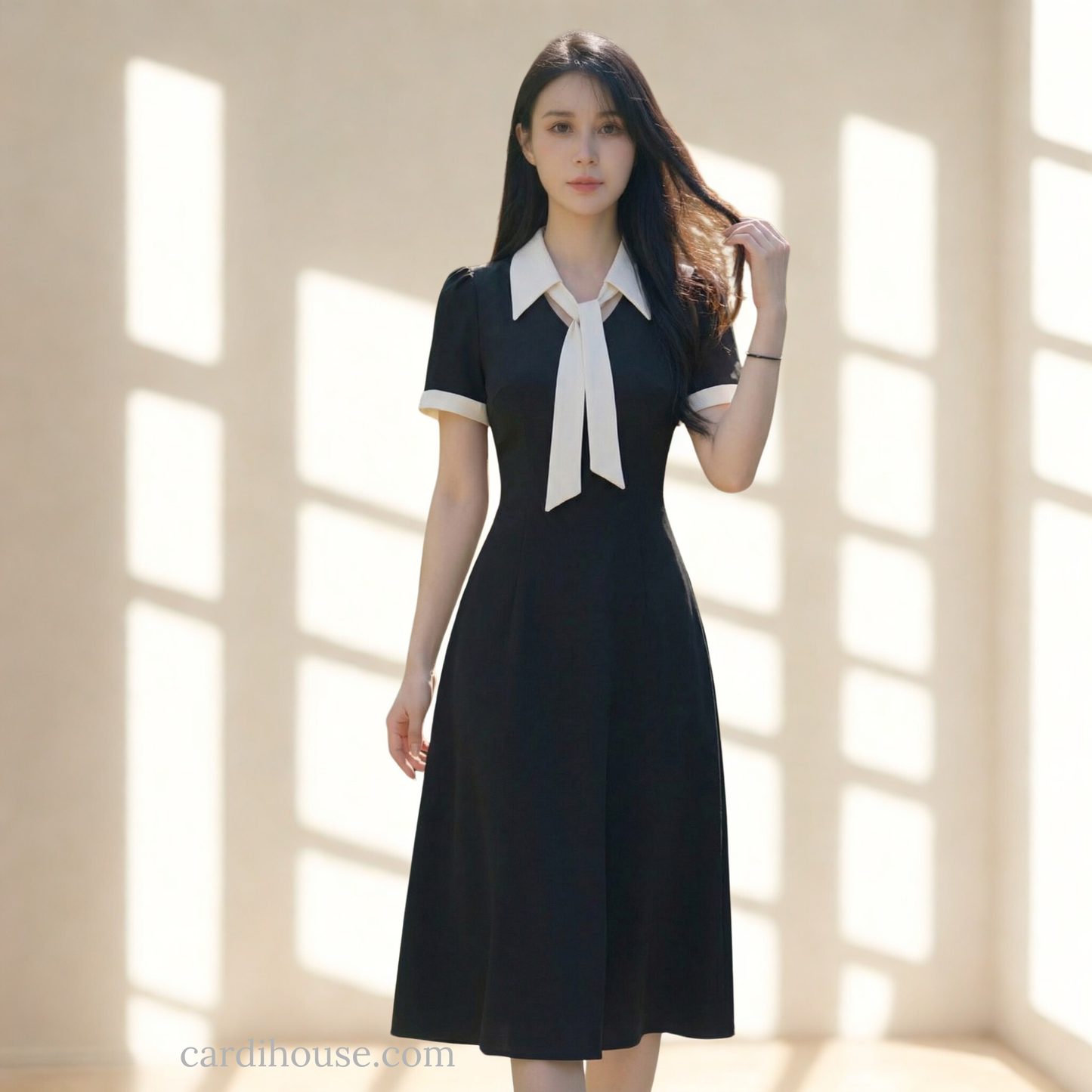 ĐẦM MIDI THIẾT KẾ A DÁNG DÀI THANH LỊCH CH-DR002