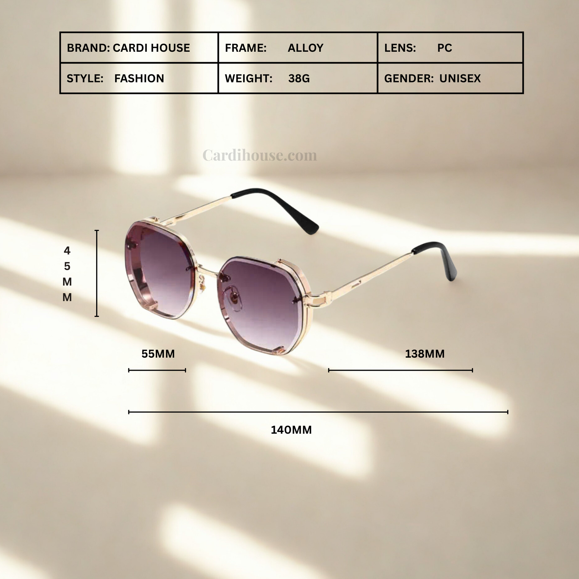 Kính CARDI Honey Shadow dễ phối đồ chống UV400
