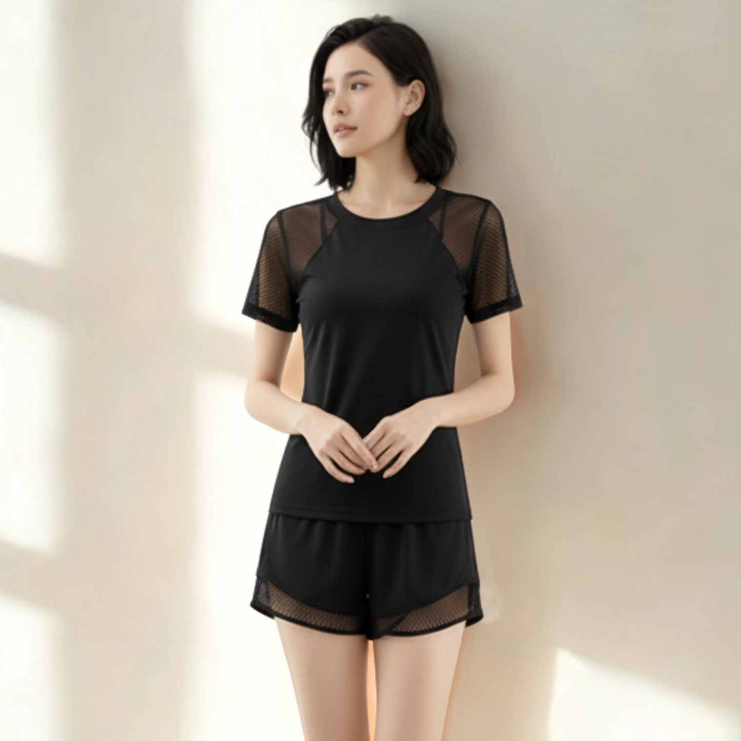 SET ĐỒ THỂ THAO NỮ MÀU ĐEN CH- GY002